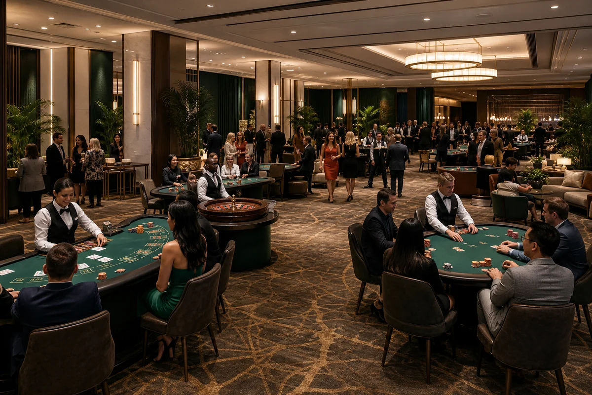 Flexible casino event floor for corporate guests