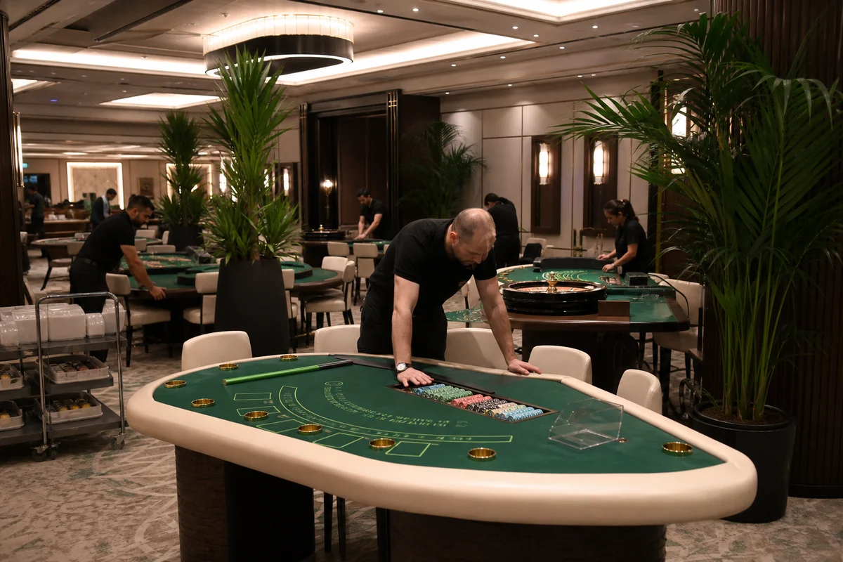 Casino event rental equipment and setup