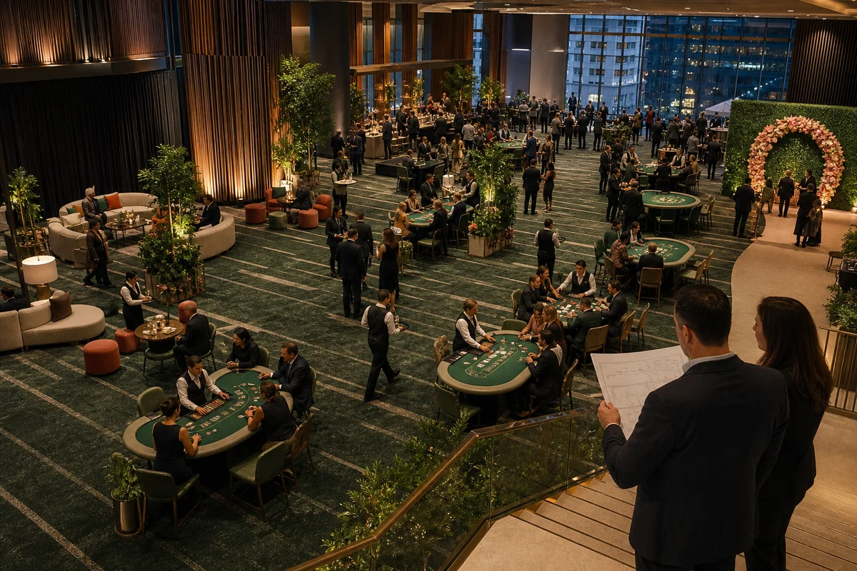 Smart casino table layout and guest flow