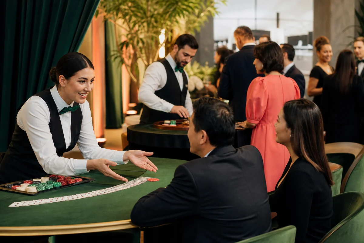 Casino tables and professional event dealers
